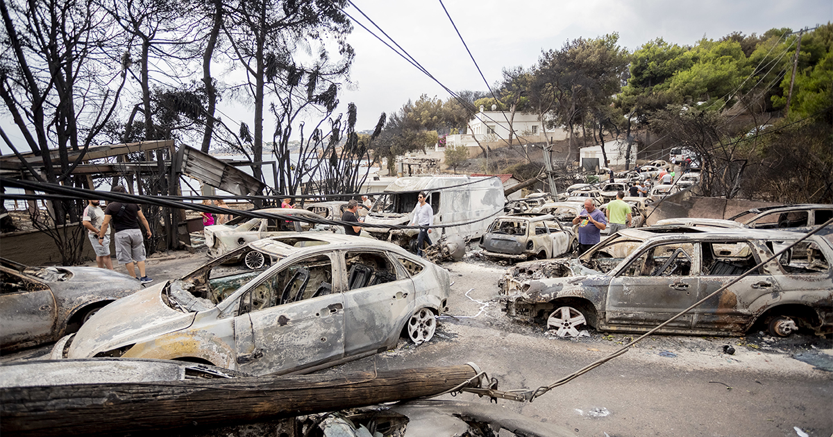 Burnt cars