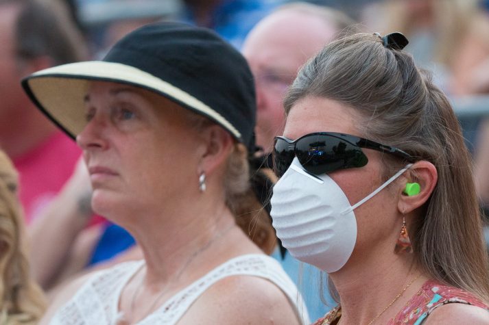 Woman wearing mask