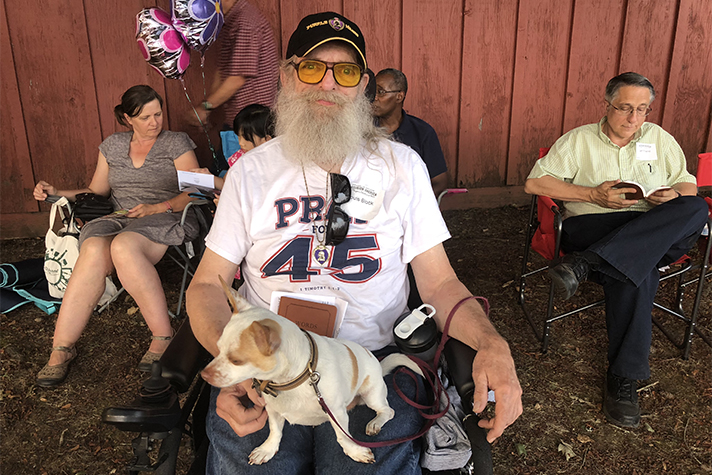 man with dog