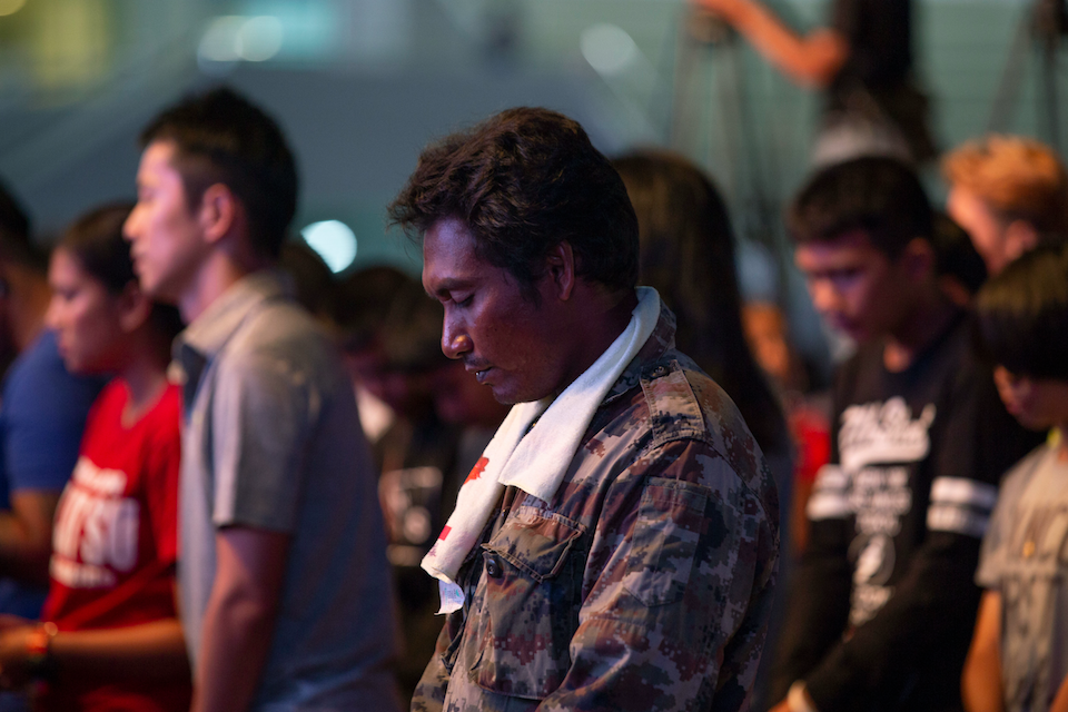 Thai man praying