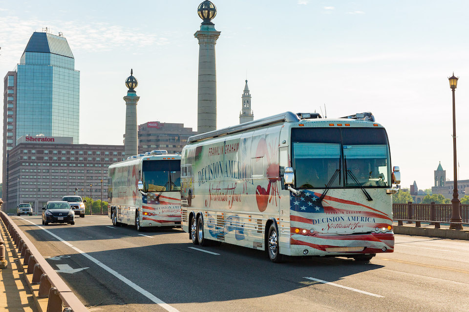 Decision America Tour bus