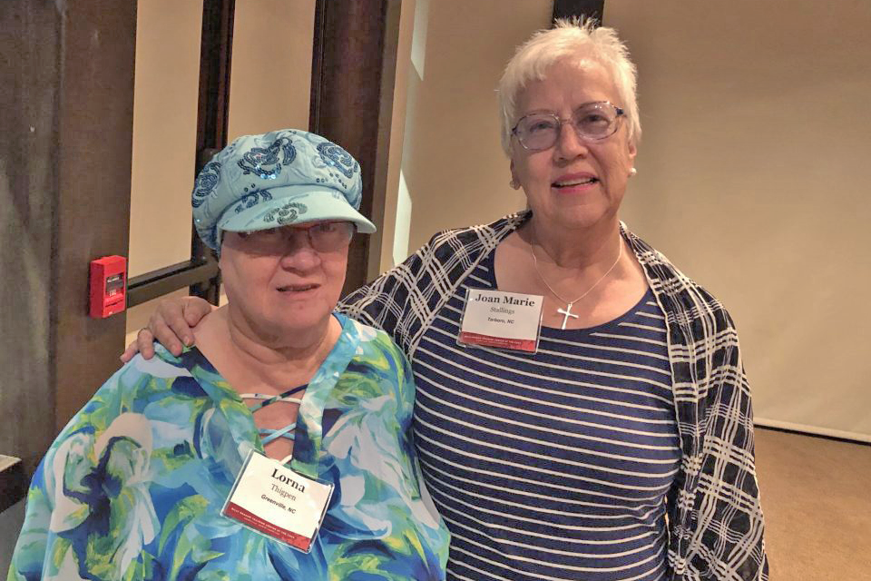 “The living hope of the resurrection means failure is not final. God gives us a second chance,” Lotz said. To the far right of the stage, childhood friends Joan Marie Stallings and Lorna Thigpen intently listened. As a perfectionist, the words hit home especially with Stallings. Both women could relate to Lotz’s recent battle with breast cancer—they were survivors, too. “I can’t say I’m thankful for the cancer, I’m just very thankful for the way God brought me through it,” Stallings said, recognizing that life doesn’t always go according to plan.