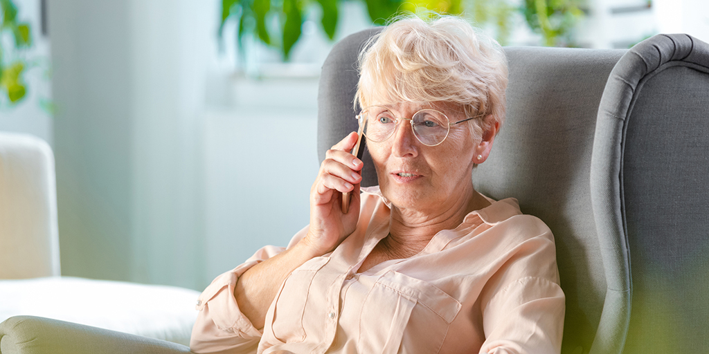 Senior woman talking on mobile phone