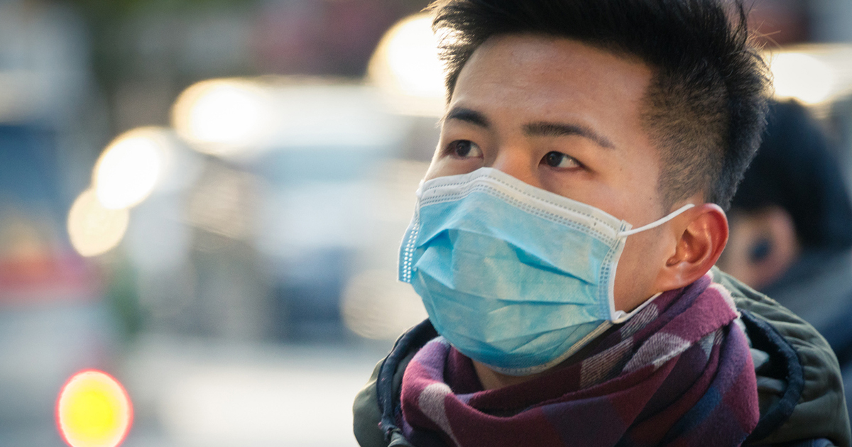 Man wearing mask on the street