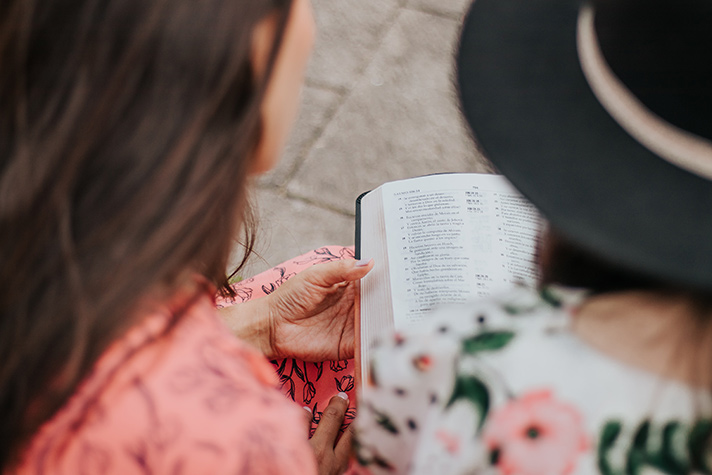 women reading Bible