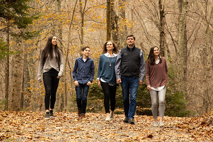 Will Graham with his wife and three children