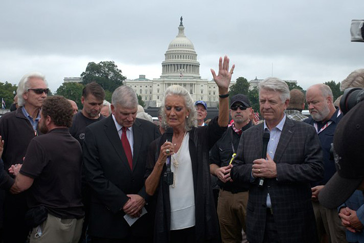 Anne Graham Lotz leading prayer in front of Capitol