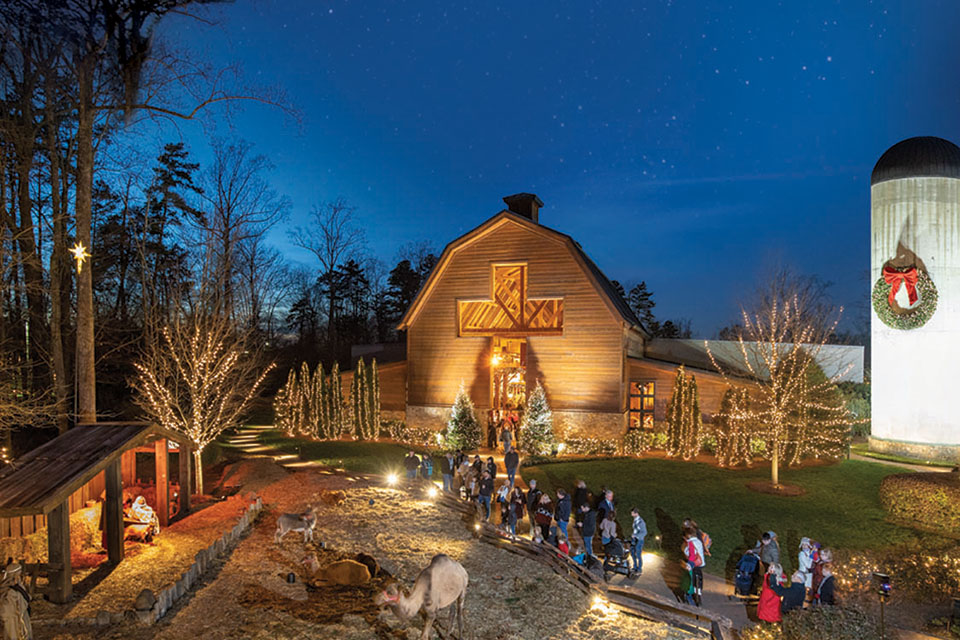 Billy Graham Library lit up