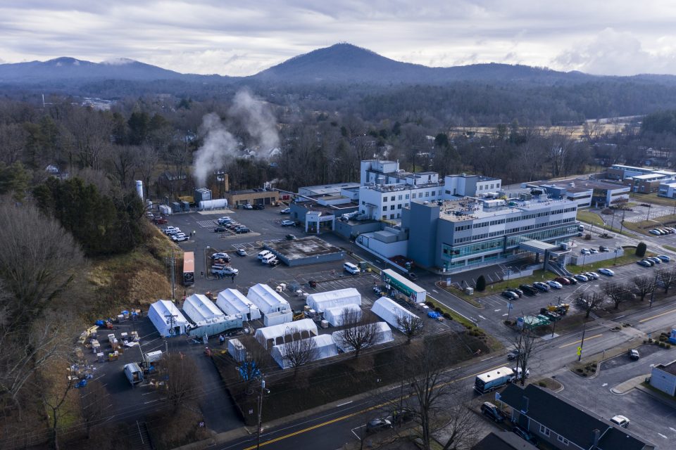 Aerial view of Emergency Field Hospital