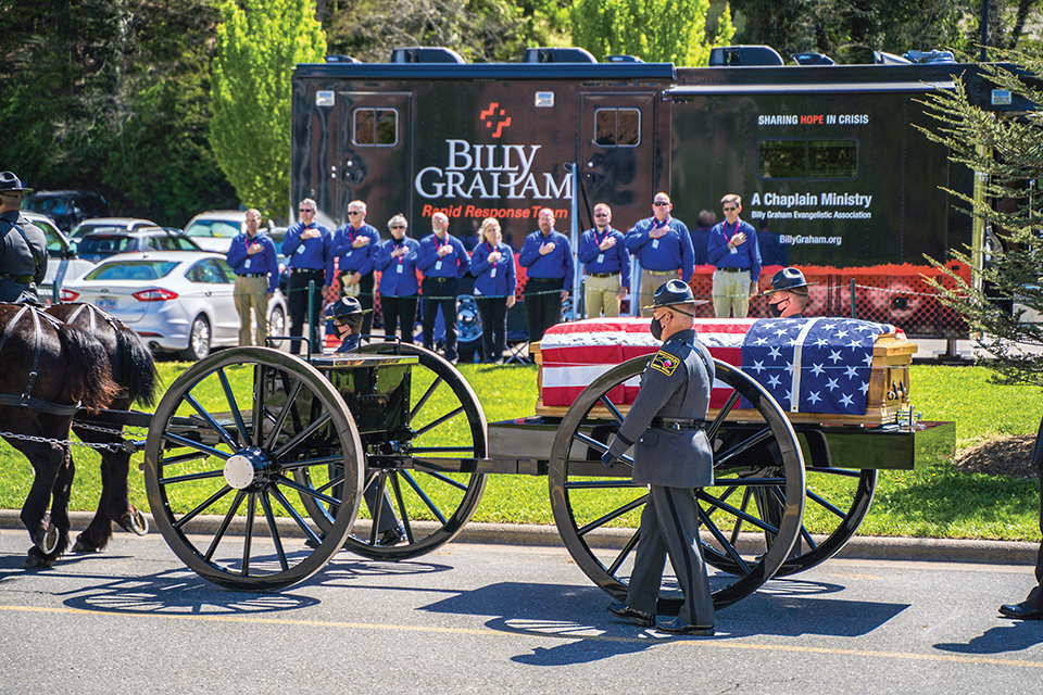 Billy Graham Rapid Response Team chaplains pay their respects to the law enforcement officers who were killed in the line of duty.
