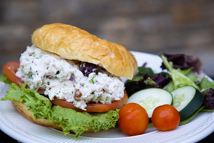 Chicken salad on a croissant