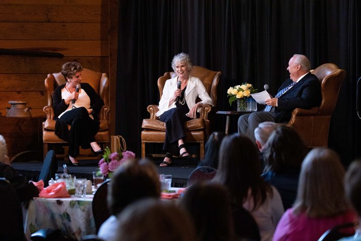 Sisters Gigi Graham Ruth Graham and emcee David Bruce