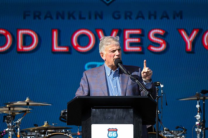 Franklin Graham in Amarillo, Texas, on Route 66 Tour