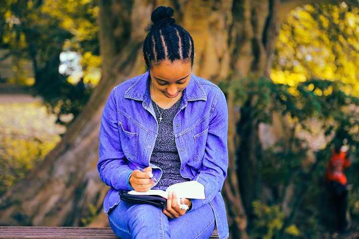 woman reading Bible