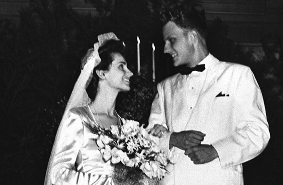 Billy and Ruth Graham on wedding day