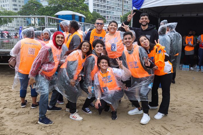 group wearing ponchos