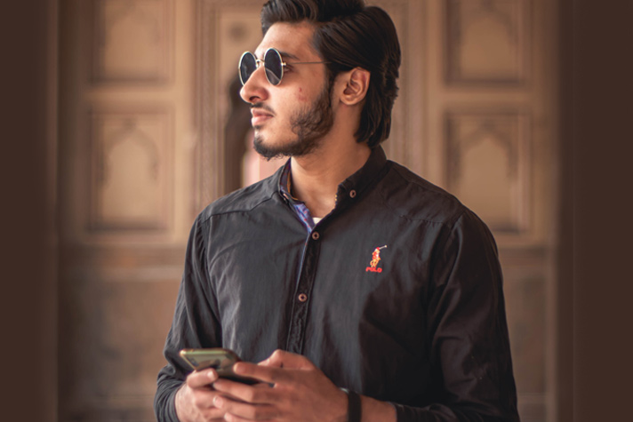 Pakistani man on phone