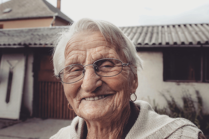 elderly woman smiling