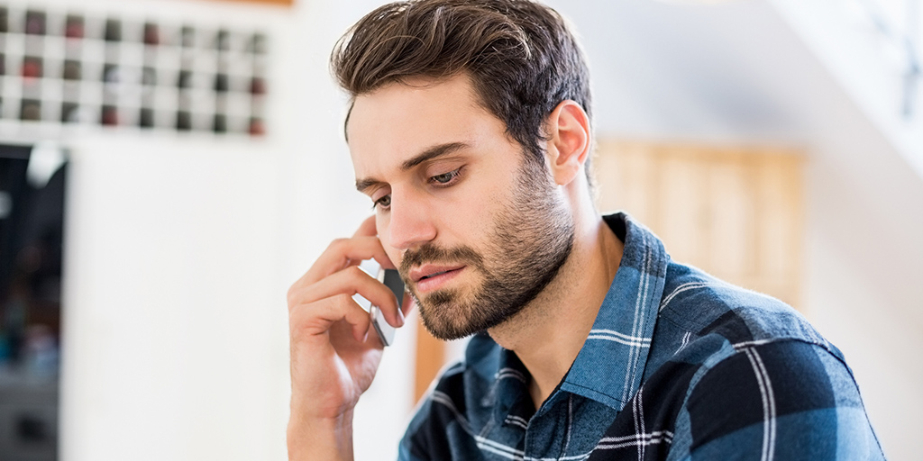 Man talking on mobile phone