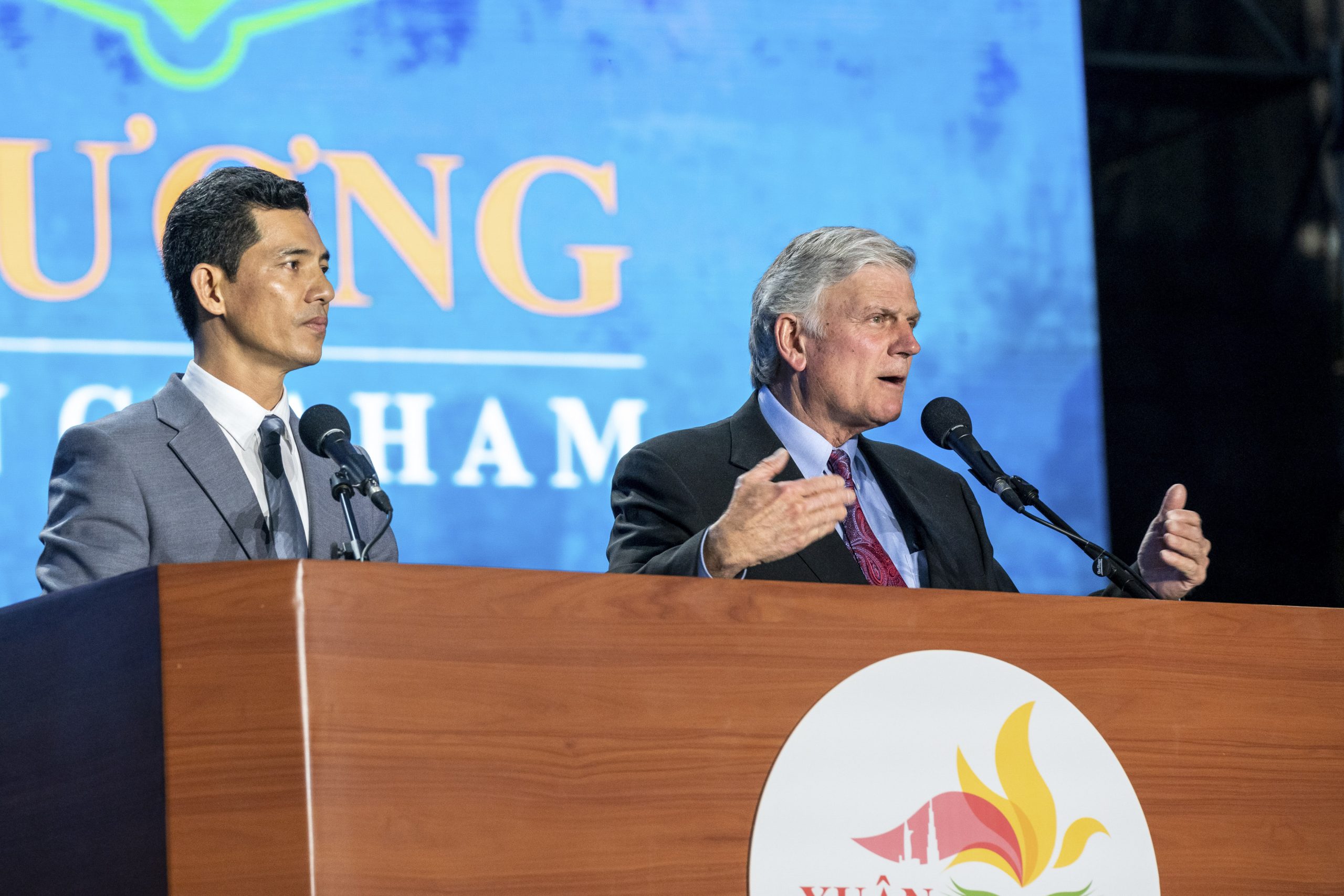 Franklin Graham, preaches at the Spring of Love Festival in Ho Chi Minh City, Vietnam