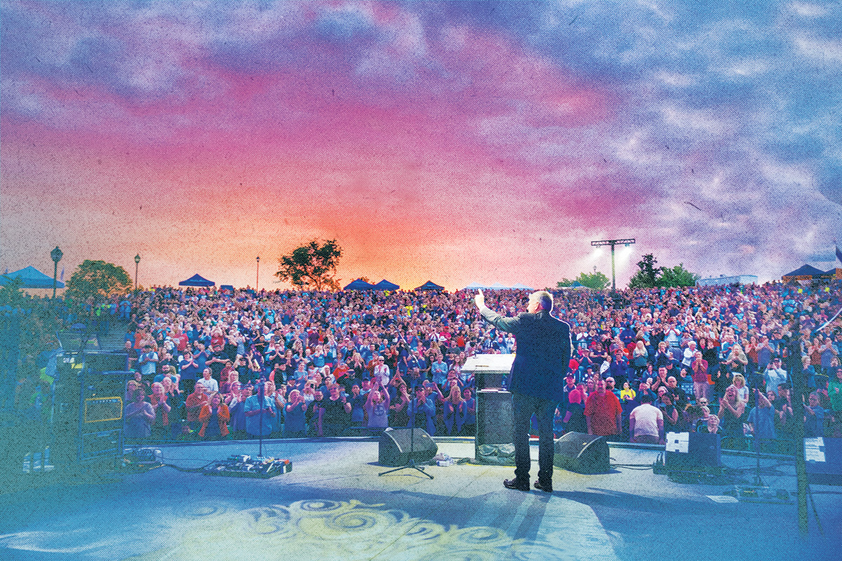 Franklin Graham speaking at a God Loves You Tour