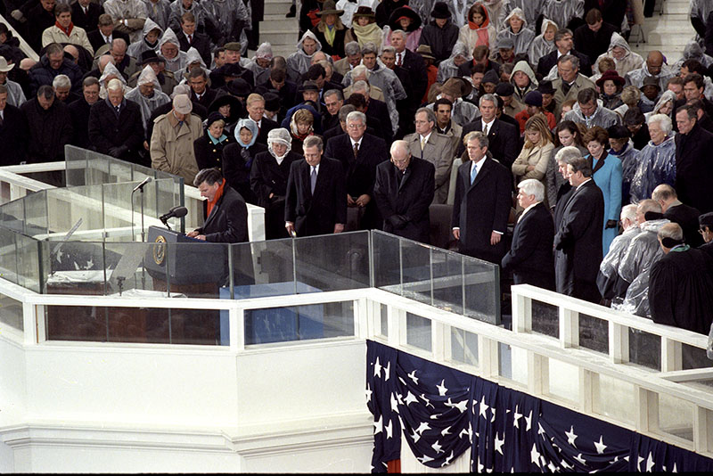 Full size image of Franklin Graham delivering the invocation in 2001.