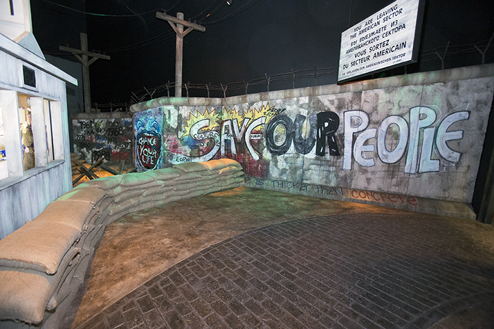A replica of the Berlin Wall inside the Billy Graham Library's Journey of Faith