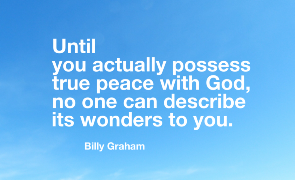 Peace comes from knowing Jesus and is not linked to external circumstances.