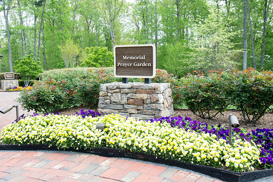 memorial prayer garden sign
