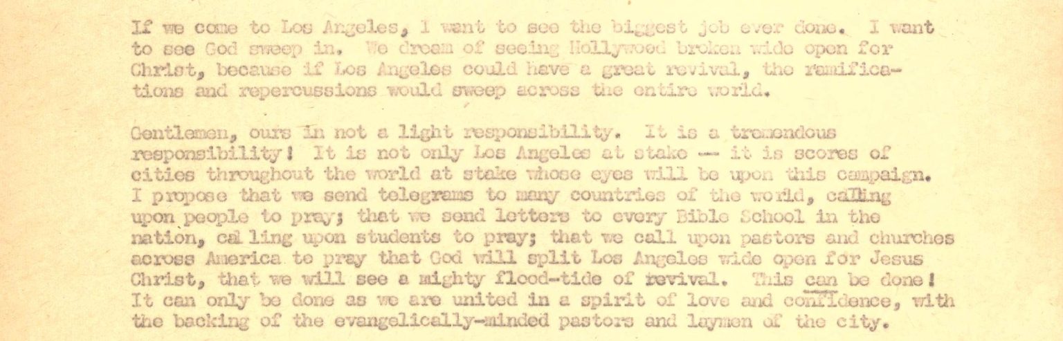 From the Archives: Looking Back at Billy Graham’s 1949 Los Angeles Crusade