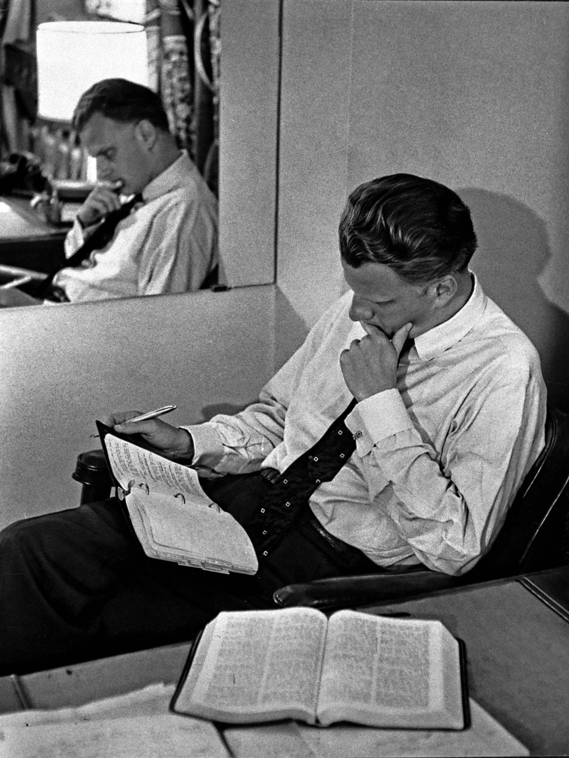 Billy Graham Studying