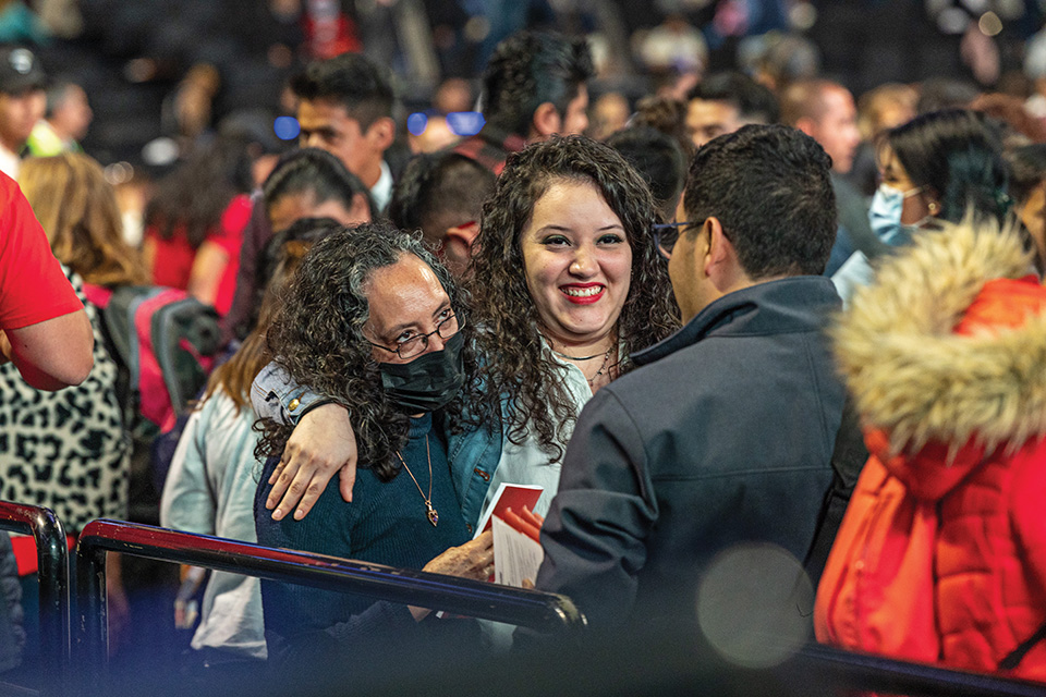 Two women respond at the Esperanza Festival