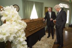 Feb. 27, 2018: Former President Bill Clinton attends the lie in repose of Billy Graham in Charlotte, visiting with Franklin Graham at the Graham Family Homeplace.