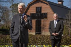 Feb. 27, 2018: Former President Bill Clinton attends the lie in repose of Billy Graham in Charlotte, visiting with Franklin Graham at the Graham Family Homeplace.