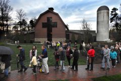 Feb. 26, 2018: Members of the public visit the Billy Graham Library in Charlotte, North Carolina, to honor Billy Graham as his body lies in repose at the Graham Family Homeplace.