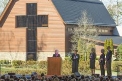 March 2, 2018: Billy Graham's sister, Jean Ford, offers a family tribute during the private funeral service, while daughters Virginia "Gigi" Graham, Anne Graham Lotz and Ruth Graham, and son Nelson "Ned" Graham wait to share their own reflections.