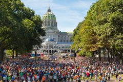 Harrisburg, Pennsylvania: Stop #44—Some 7,200 Pennsylvanians gathered at the Capitol at Soldiers & Sailors Grove in Harrisburg on Sept. 15, 2016, as part of the Decision America Tour.