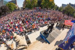 Lansing, Michigan: Stop #45—Some 8,100 Michigan residents gathered at the Capitol East Steps in Lansing on Oct. 4, 2016, as part of the Decision America Tour.