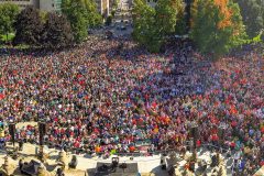 Lansing, Michigan: Stop #45—Some 8,100 Michigan residents gathered at the Capitol East Steps in Lansing on Oct. 4, 2016, as part of the Decision America Tour.