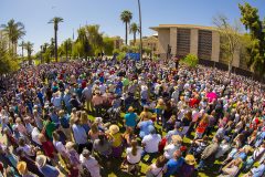 Phoenix, Ariz.: Stop #10 – Some 6,700 Arizona residents gathered at the House of Representatives Lawn in Phoenix on March 18, 2016, as part of the Decision America Tour.