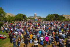 Oklahoma City, Okla.: Stop #18 – Some 5,100 Oklahomans gathered in the south parking lot of the capitol in Oklahoma City on April 27, 2016, as part of the Decision America Tour.