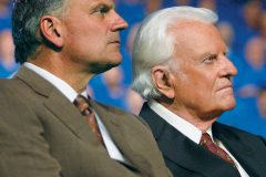 Franklin Graham and his father, Billy Graham.