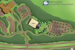 Property layout for the Billy Graham Evangelistic Association headquarters.