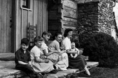 The Graham Family, left to right:  William "Franklin" III, Ruth Bell, Anne Morrow, Virginia Leftwich "Gigi," Ruth and Nelson Edmond "Ned" (1958).