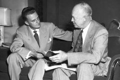 Billy Graham provided spiritual counsel to 12 sitting U.S. presidents—including Dwight D. Eisenhower, pictured here.