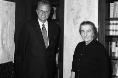 In addition to meeting with 12 U.S. presidents, Billy Graham also met with several international leaders, including Israeli Prime Minister Golda Meir, pictured here in 1969.