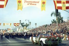 In 1971, Billy Graham serves as Marshal of the Rose Bowl Parade in Pasadena, California.
