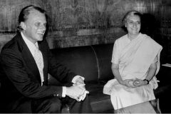 In November 1972, Billy Graham meets with Indian Prime Minister Indira Gandhi. Over the course of 21 years, Graham preached to some 1.9 million people in India.