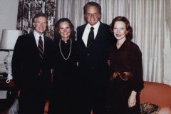 Billy and Ruth Graham (center) meet with President Jimmy Carter and his wife, Rosalynn, at the White House in November 1979.