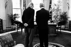 Billy Graham visits President Bill Clinton in the Oval Office (1996). Photo courtesy of the White House.